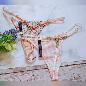 Bundle of 2 Victoria's Secret Rhinestone Thong M and L Available!